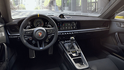 Intérieur volant et tableau de bord Porsche 992 GT3 RS
