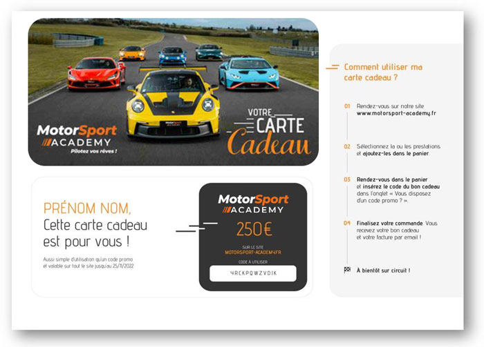 Carte cadeau Motorsport Academy